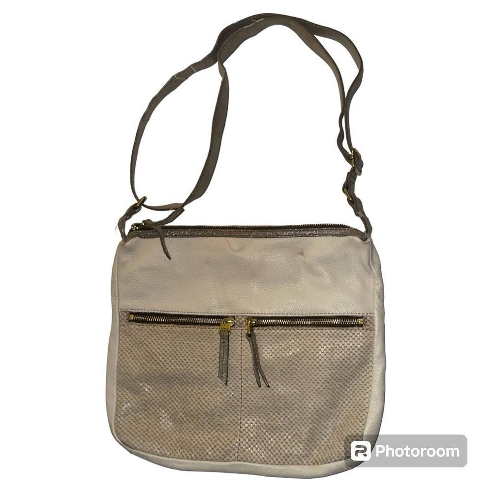 Fossil Crossbody Bag‎ Snakeskin Detail Purse Shoulder Bag Neutral